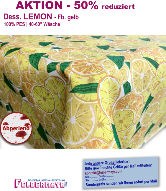 AKTION Tischwäsche Lemon Fb. gelb